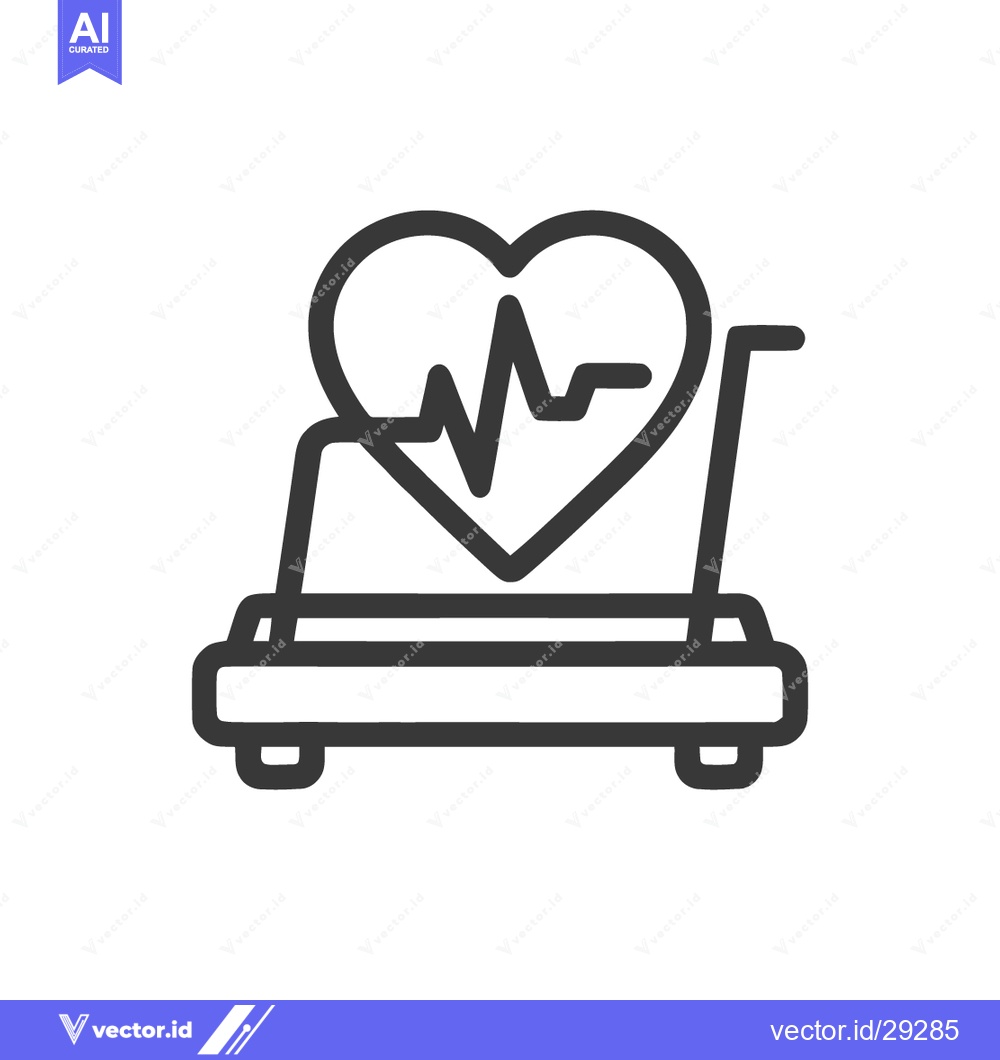 Premium Vector dari Heart Rate on Trolley: Medical Symbolism in Minimalist Line Art