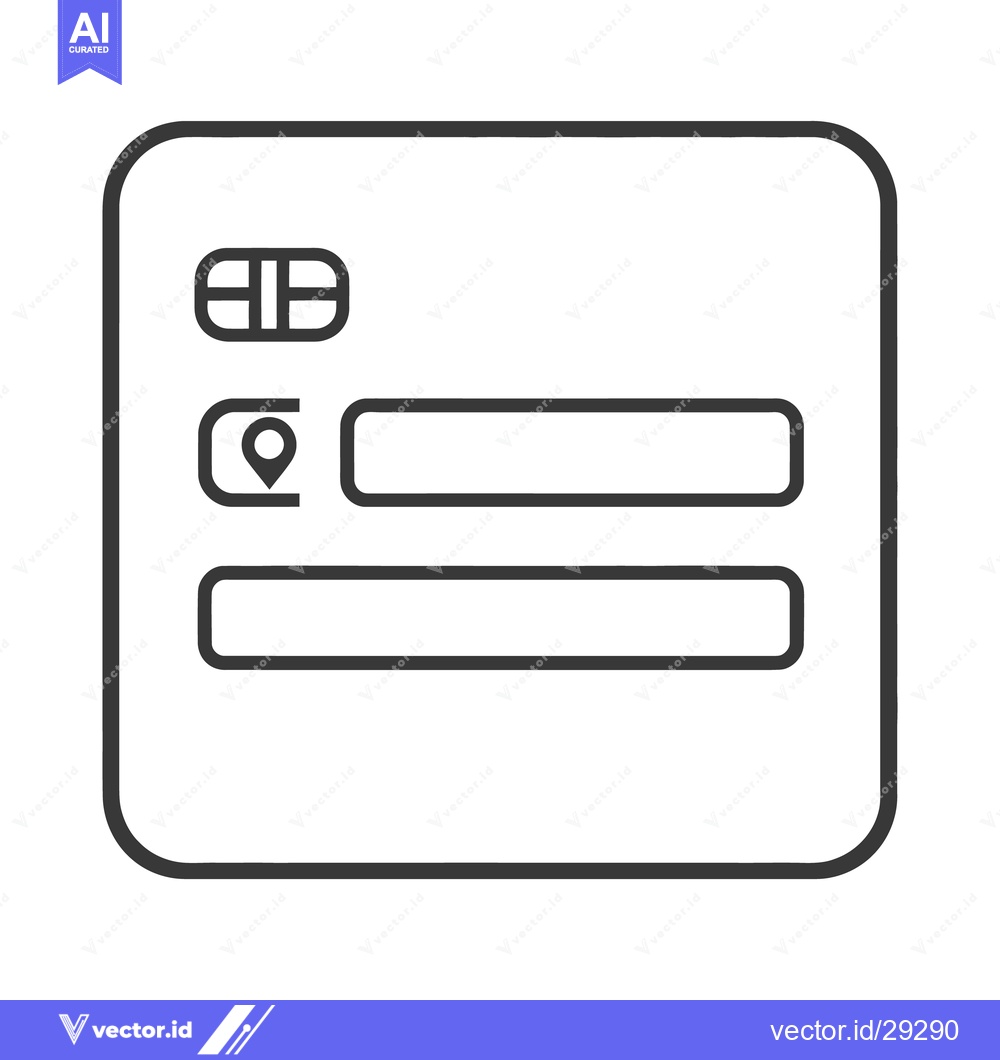 Premium Vector dari Simple outline illustration of a modern credit card design