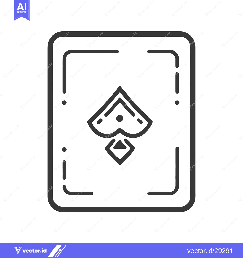 Premium Vector of A black and white illustration of a playing card spade symbol