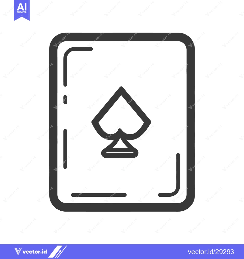 Premium Vector dari A minimalist illustration of a playing card with spade symbol