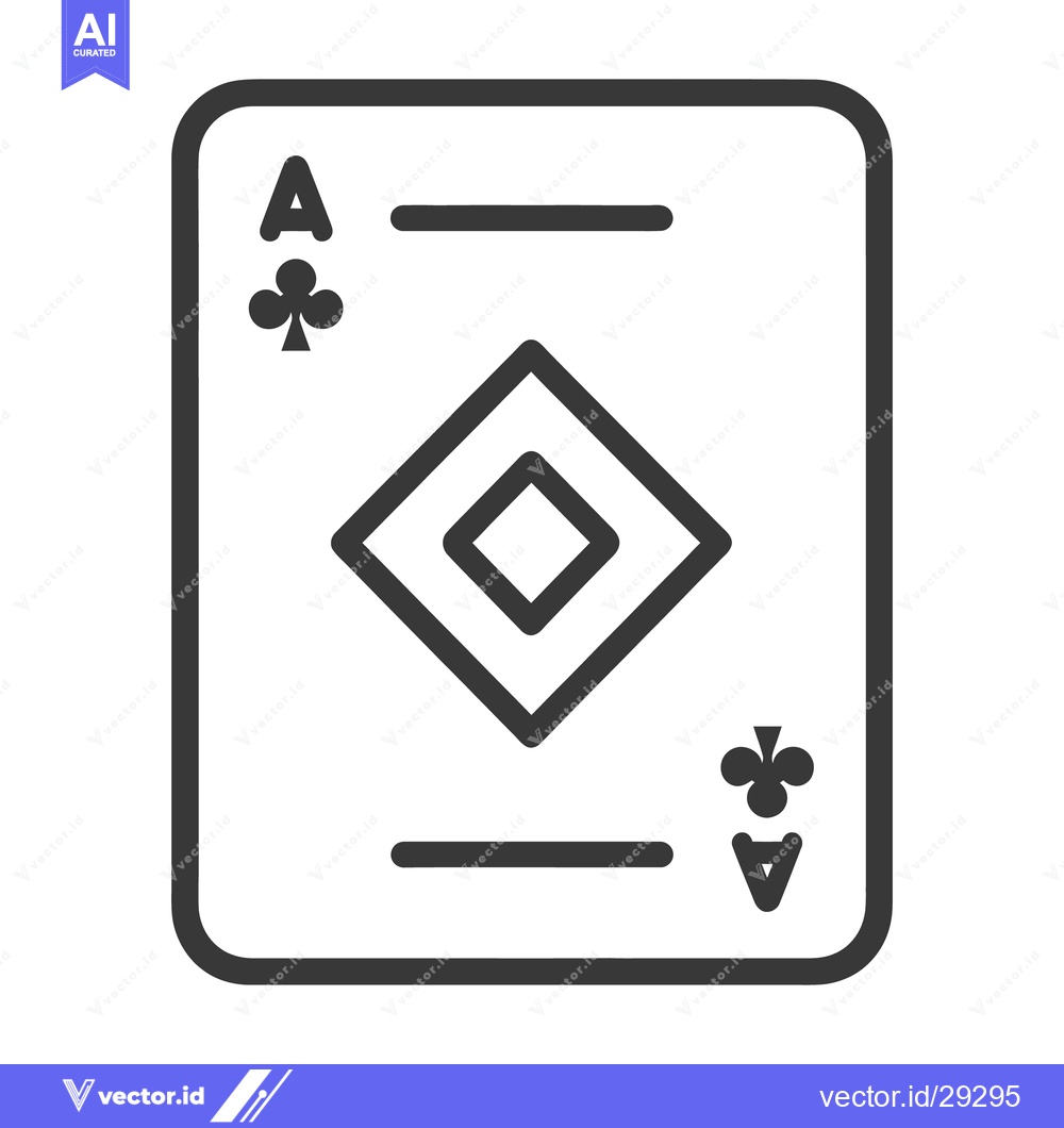 Premium Vector dari A card displaying the ace of clubs with a geometric design