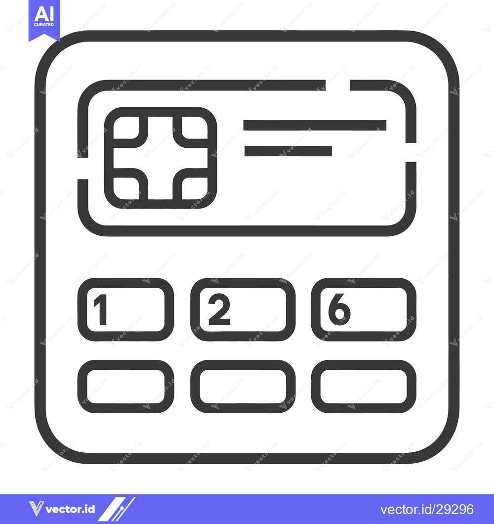 Premium Vector of Simple line drawing of a payment card reader device