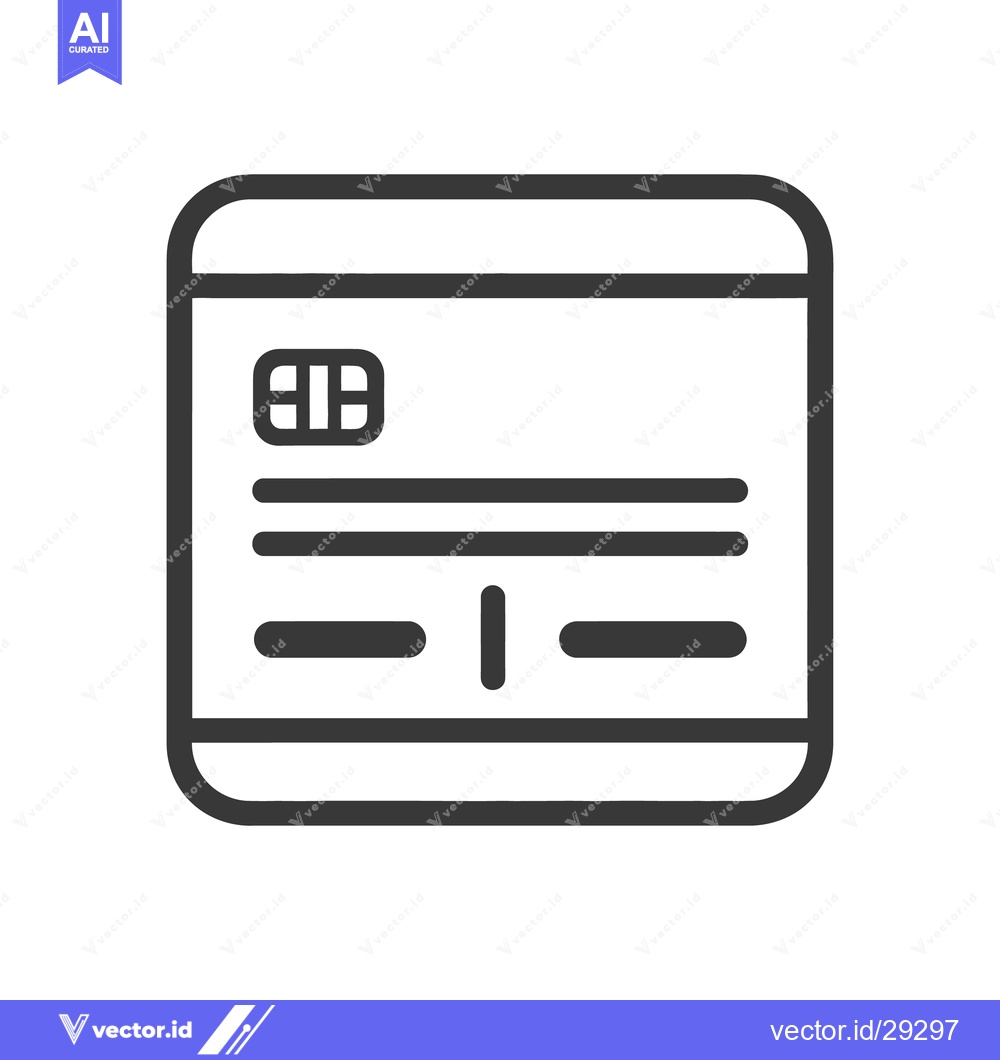 Premium Vector of A simple outlined illustration of a credit card icon