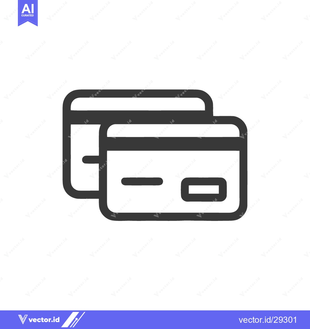 Premium Vector of Minimalist Credit Card Icon: Financial Transactions and Payment Method
