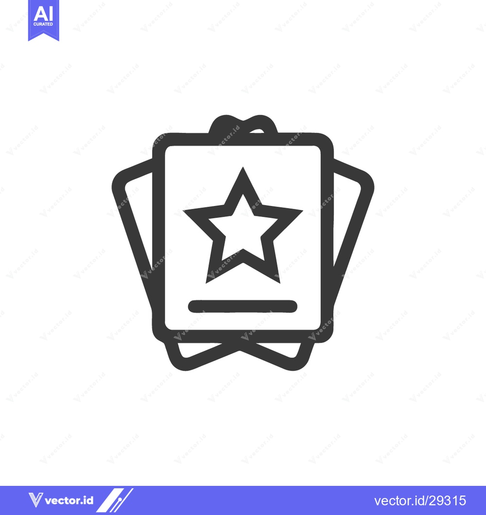 Premium Vector of Stacked Star Tickets Icon: Minimalist Graphic Design with Bold Outline