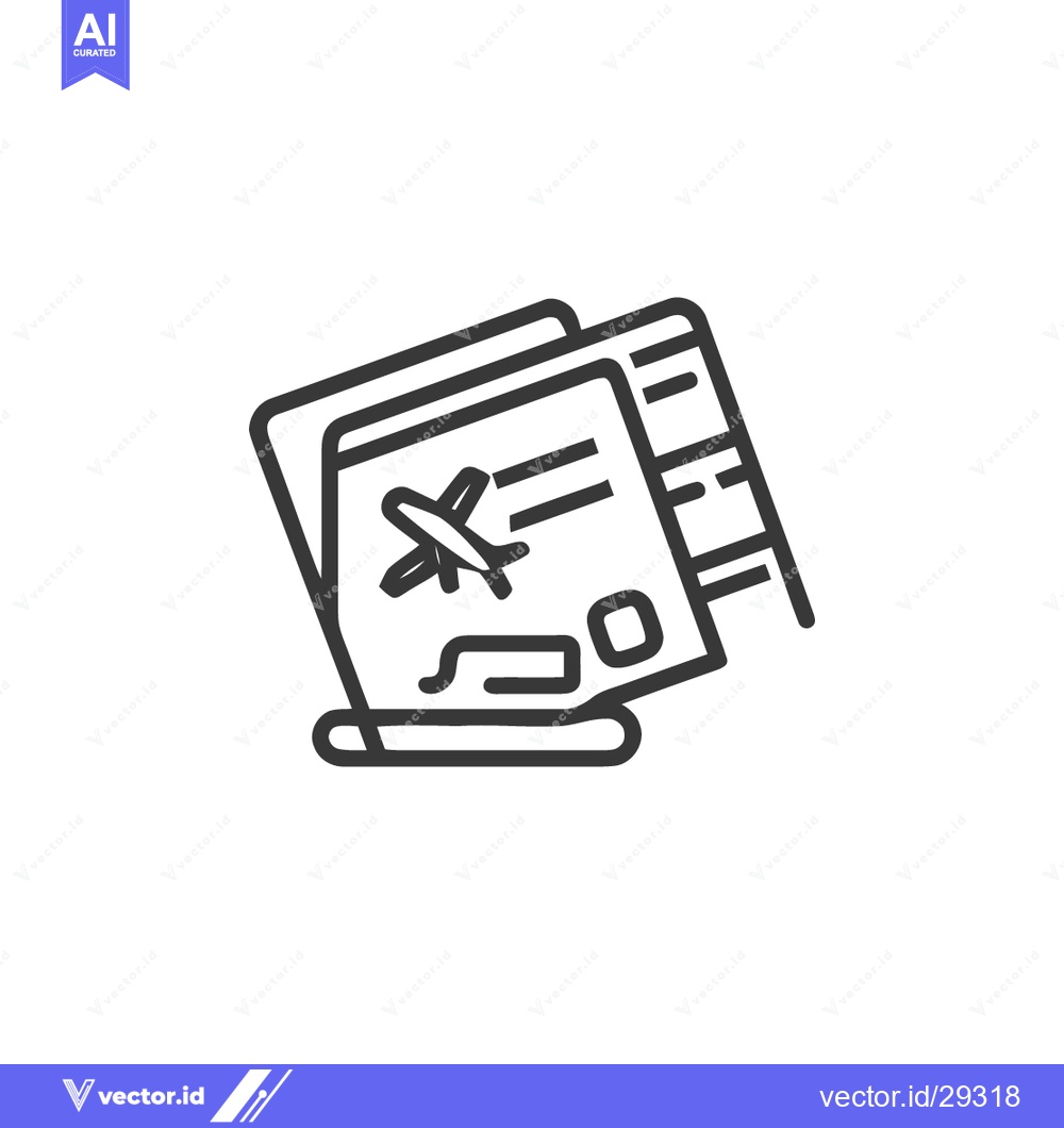 Premium Vector dari Minimalist Airline Tickets Icon: Travel, Flight, and Adventure Symbol