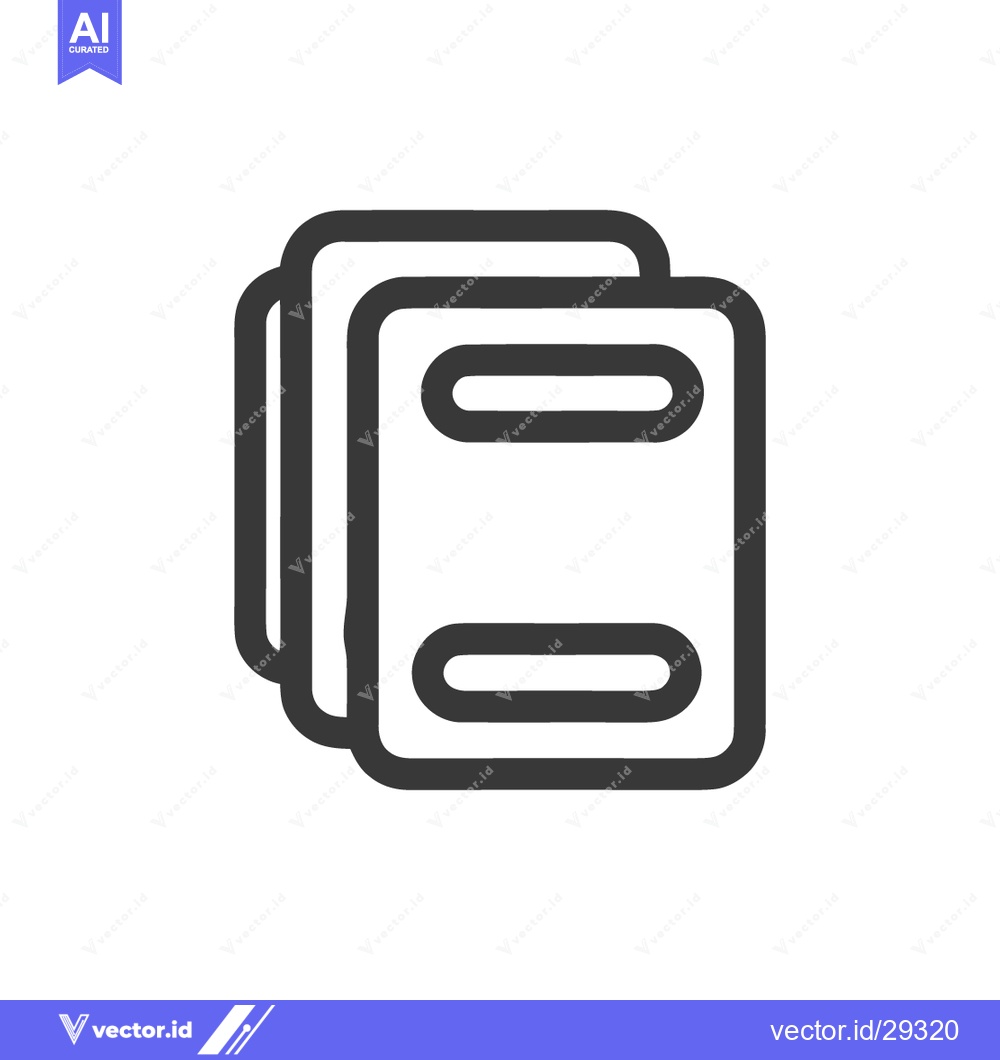 Premium Vector of Stacked Documents Icon: Minimalist Design with Rounded Rectangles and