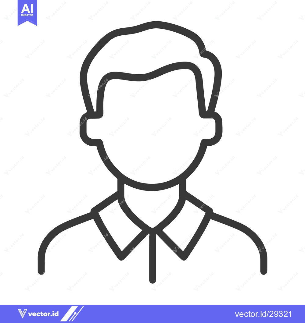 Premium Vector dari A simple line drawing depicting a generic male person figure
