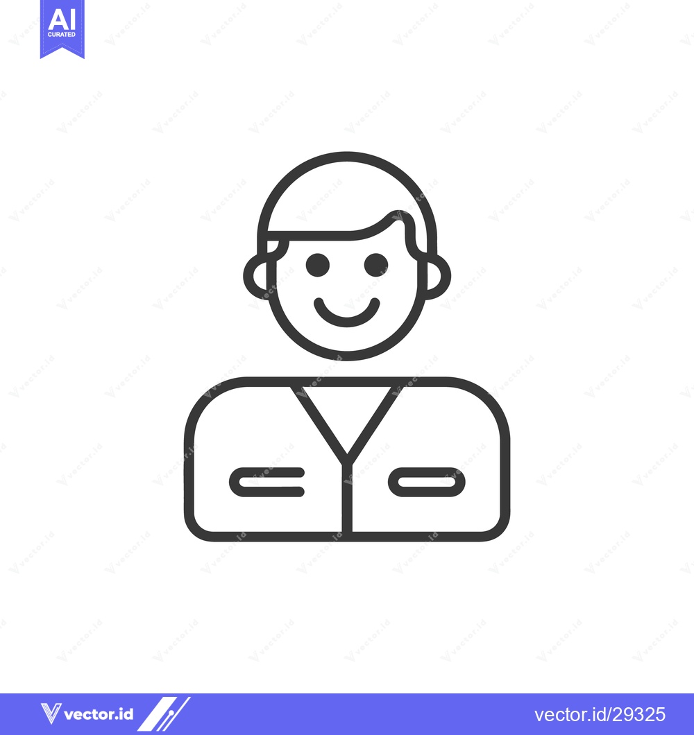 Premium Vector of A simple black and white icon depicting a smiling person