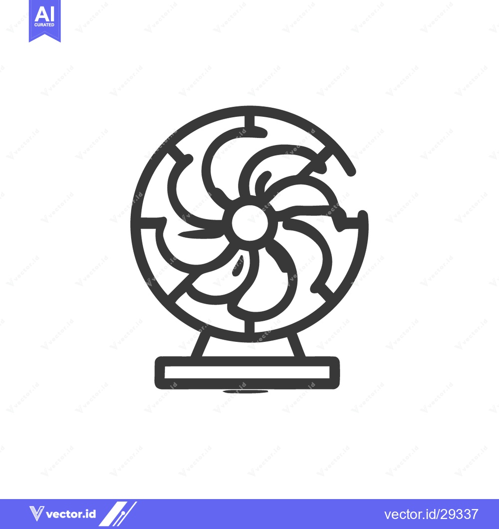 Premium Vector dari Minimalist Fan Icon: Cooling Technology, Ventilation, and Modern Desig