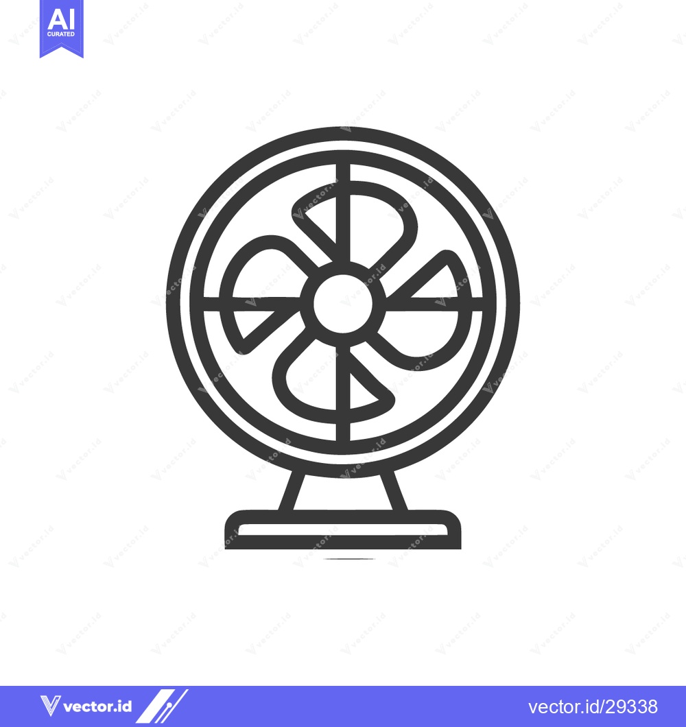 Premium Vector dari Minimalist Fan Icon: Clean Line Art for Cooling and Ventilation Concep