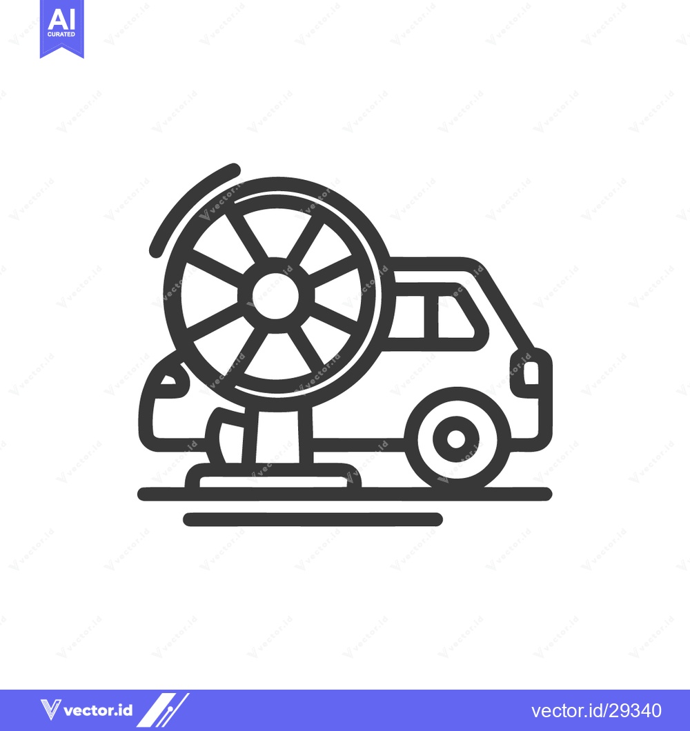 Premium Vector of Hovercraft Car Icon: Futuristic Vehicle with Propeller Design, Minimal