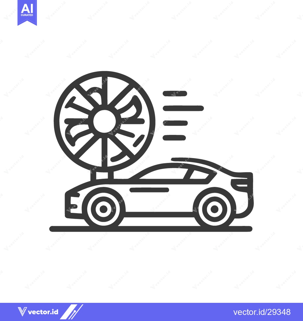 Premium Vector dari Electric Car with Wind Turbine: Sustainable Energy Icon, Clean Transpo