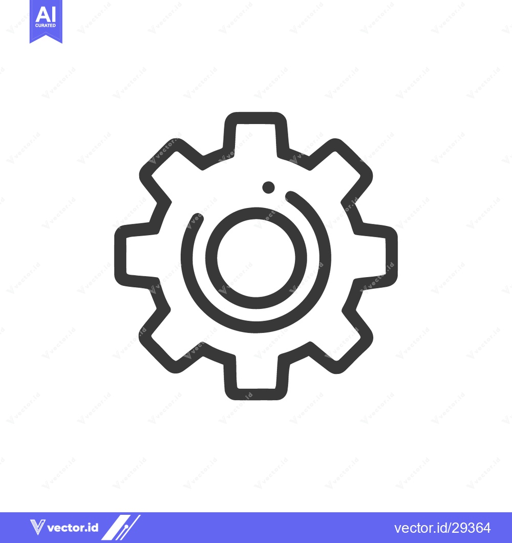 Premium Vector dari Minimalist Gear Icon with Circular Center and Dot Detail on White Back