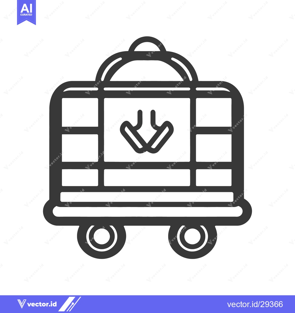 Premium Vector dari A simple grayscale illustration of a small cart or wagon