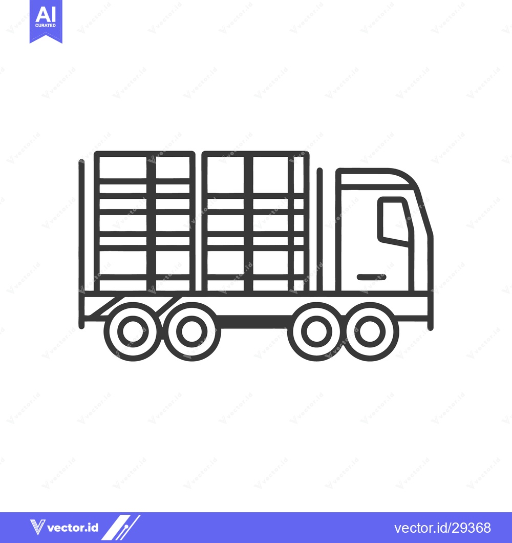 Premium Vector dari A freight truck transporting cargo containers across a roadway is show