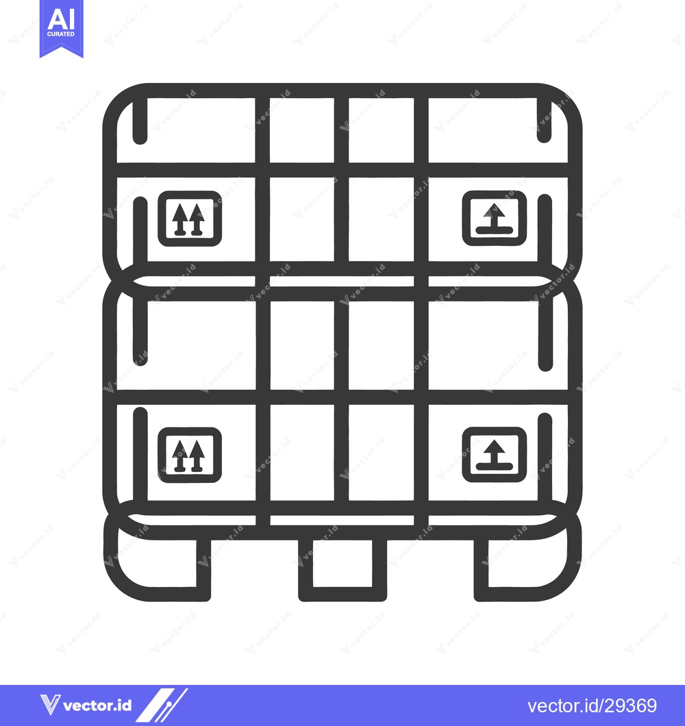 Premium Vector dari Stacked boxes on a pallet with directional arrows illustrated