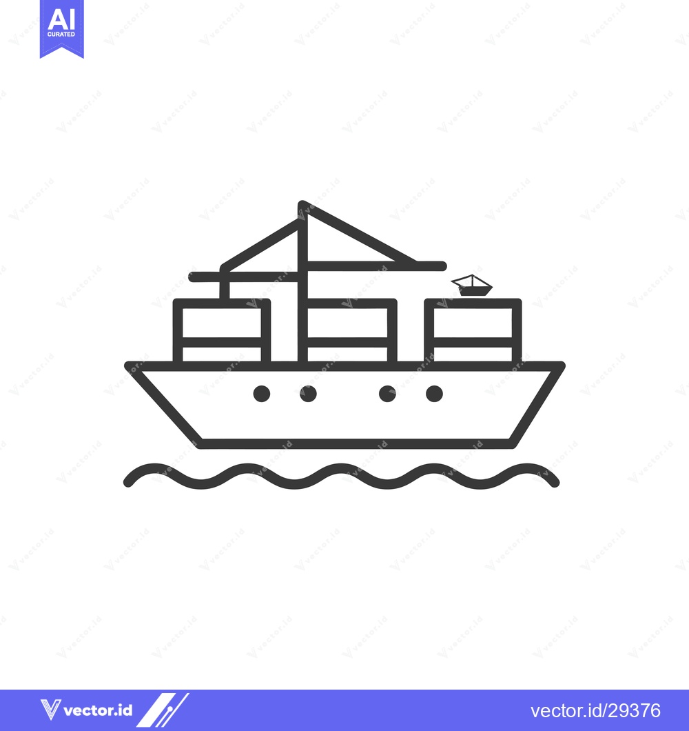 Premium Vector of Cargo ship with containers sailing on the ocean