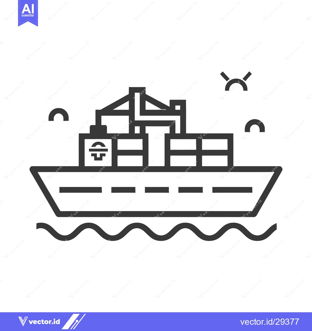 Premium Vector of Cargo ship with containers sailing on the sea