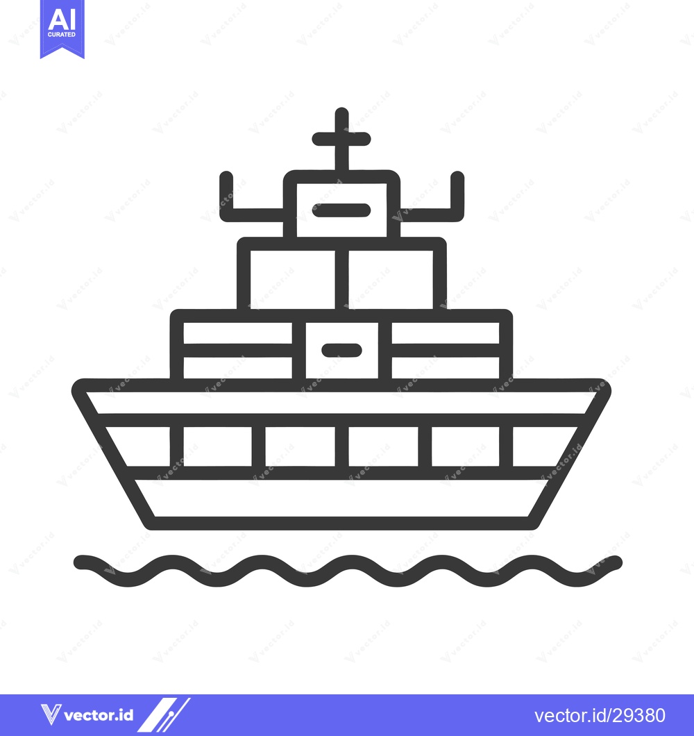 Premium Vector of Cargo ship with containers sailing on water
