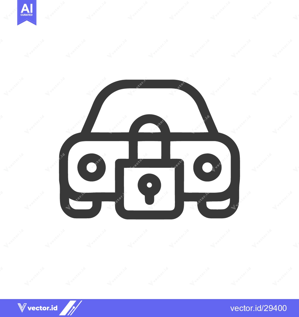 Premium Vector dari Car Security Icon: Stylized Vehicle with Padlock, Protection Concept