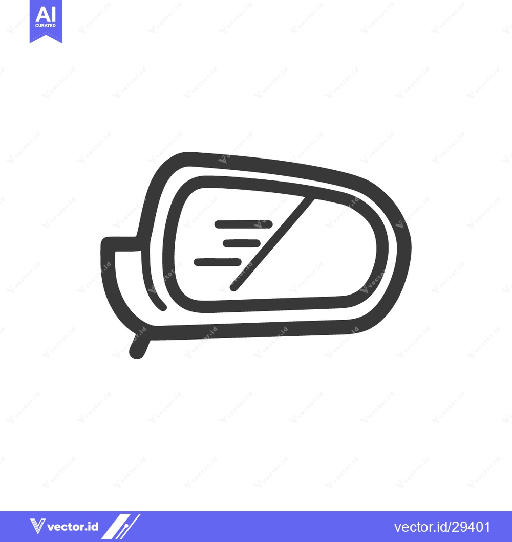 Premium Vector dari Car Side Mirror Icon: Modern Automotive Safety Feature Illustration