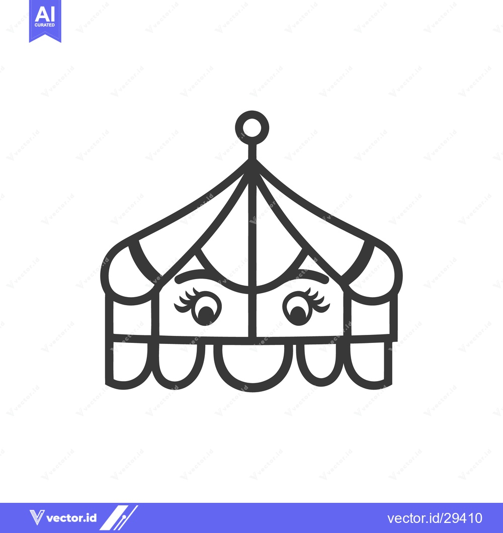 Premium Vector of An illustrated tent with smiling eyes and decorative elements