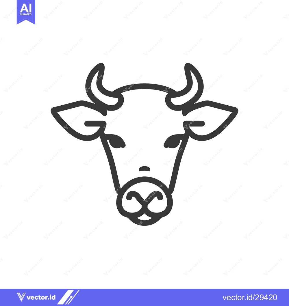 Premium Vector dari A simple minimalist line drawing of a cow head