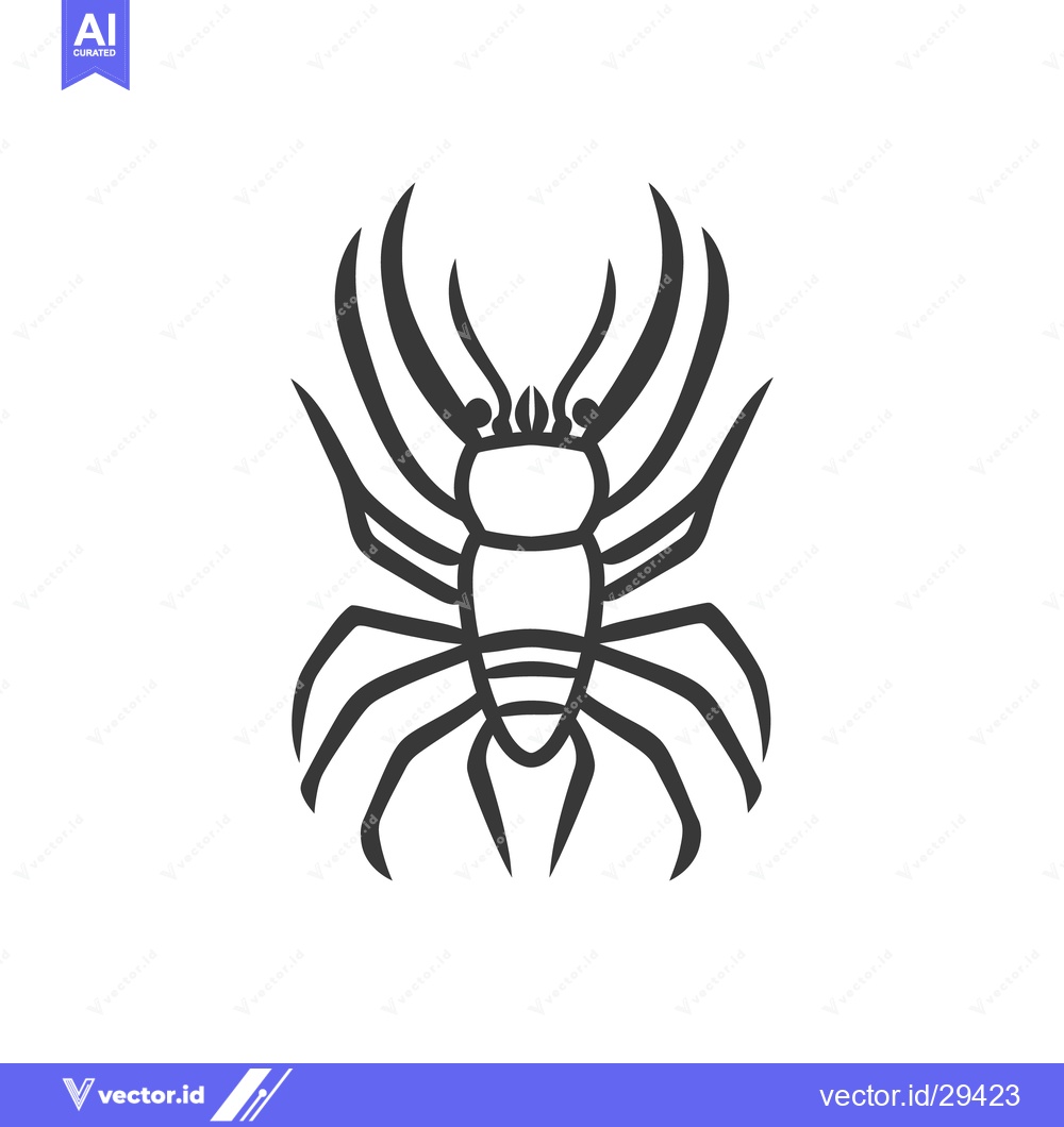 Premium Vector of A black and white line drawing depicting an insect creature