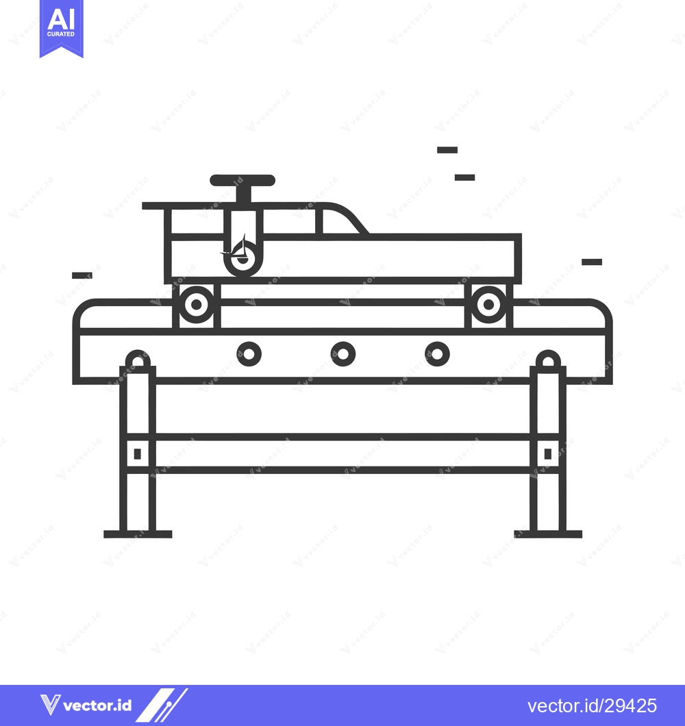Premium Vector dari Car on a conveyor belt with lifting mechanism