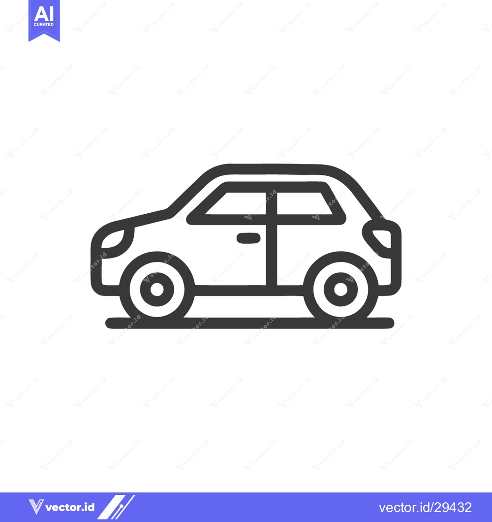 Premium Vector dari Minimalist Car Icon: Sleek Line Art of Automobile Design