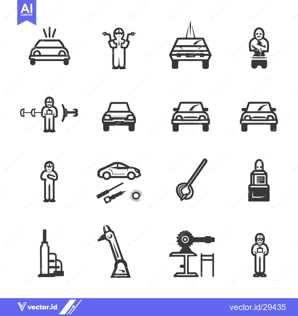 Premium Vector of Car Repair and Maintenance Icon Set
