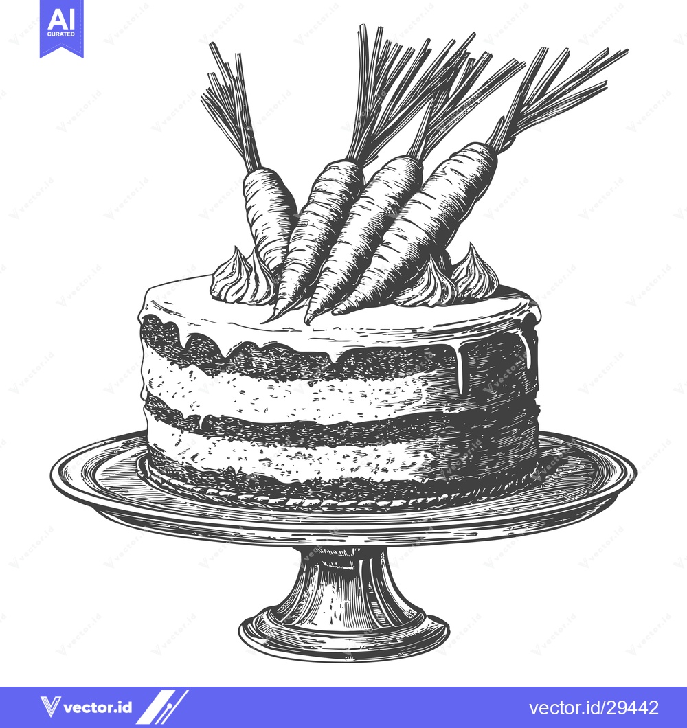 Premium Vector dari Delicious Carrot Cake Decorated With Fresh Carrots