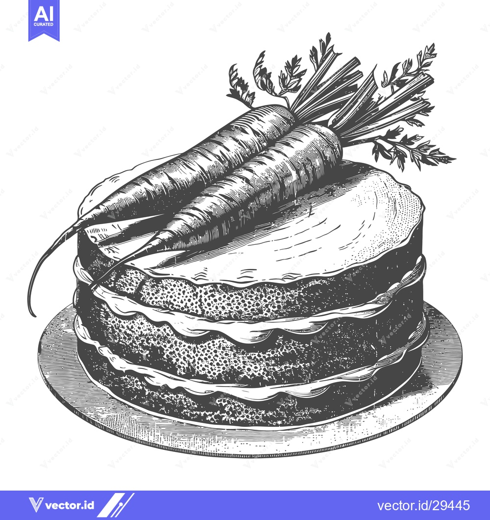 Premium Vector dari Delicious Carrot Cake With Fresh Carrots On Top