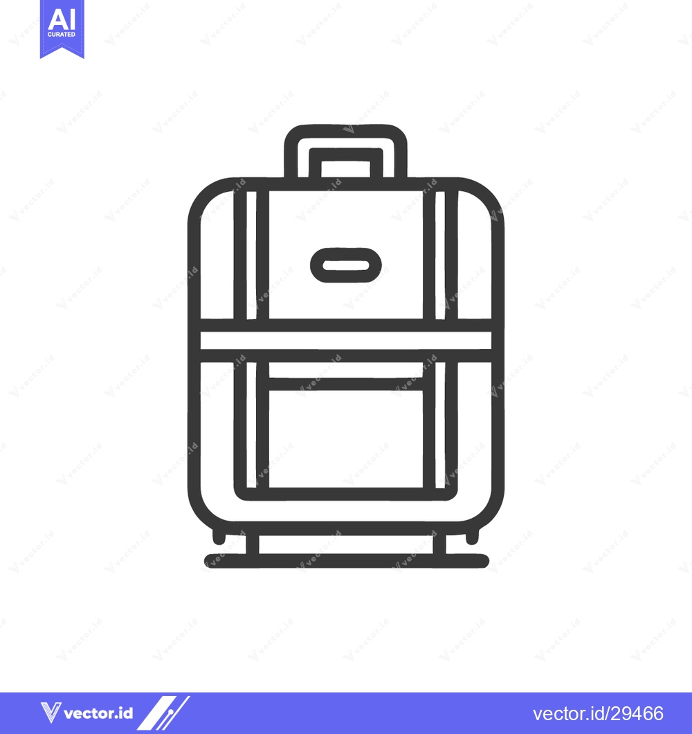 Premium Vector of Minimalist Suitcase Icon: Clean Line Art for Travel and Luggage Concep