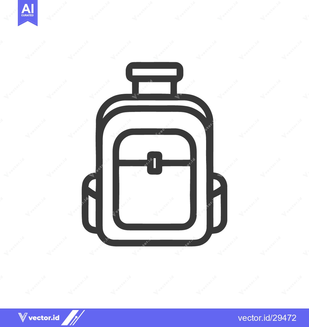 Premium Vector dari Minimalist Backpack Icon: Clean Line Art on White Background