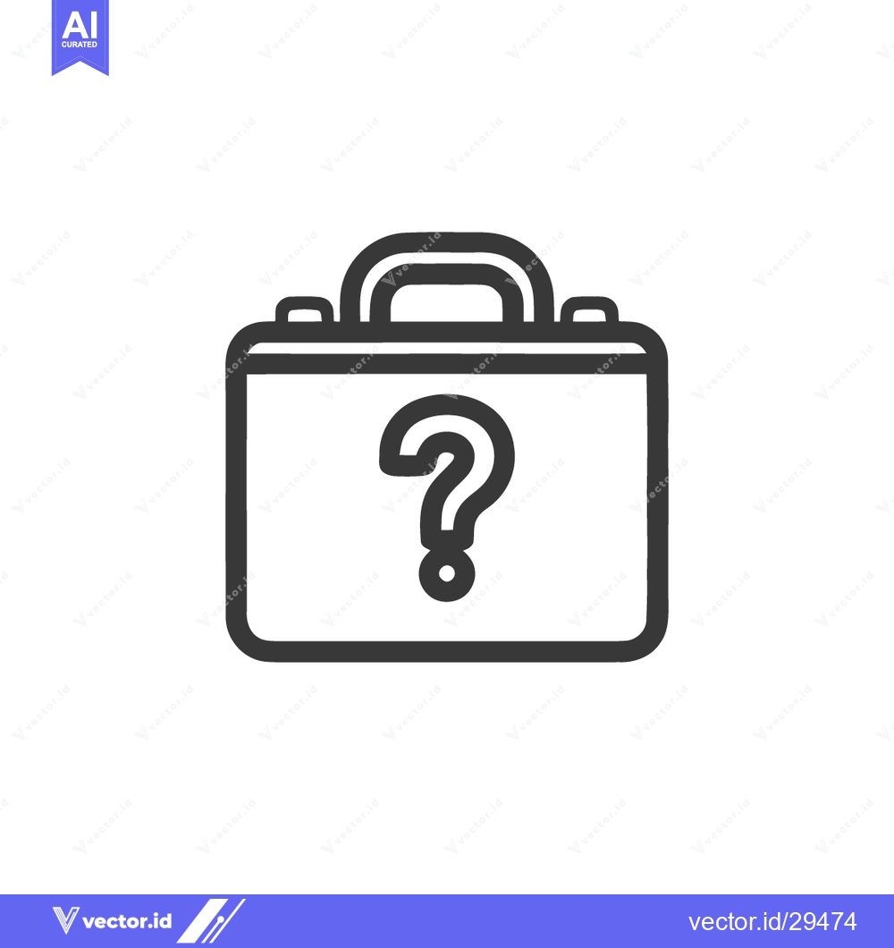 Premium Vector dari Mystery Briefcase: Question Mark Icon, Business Uncertainty, Minimalis