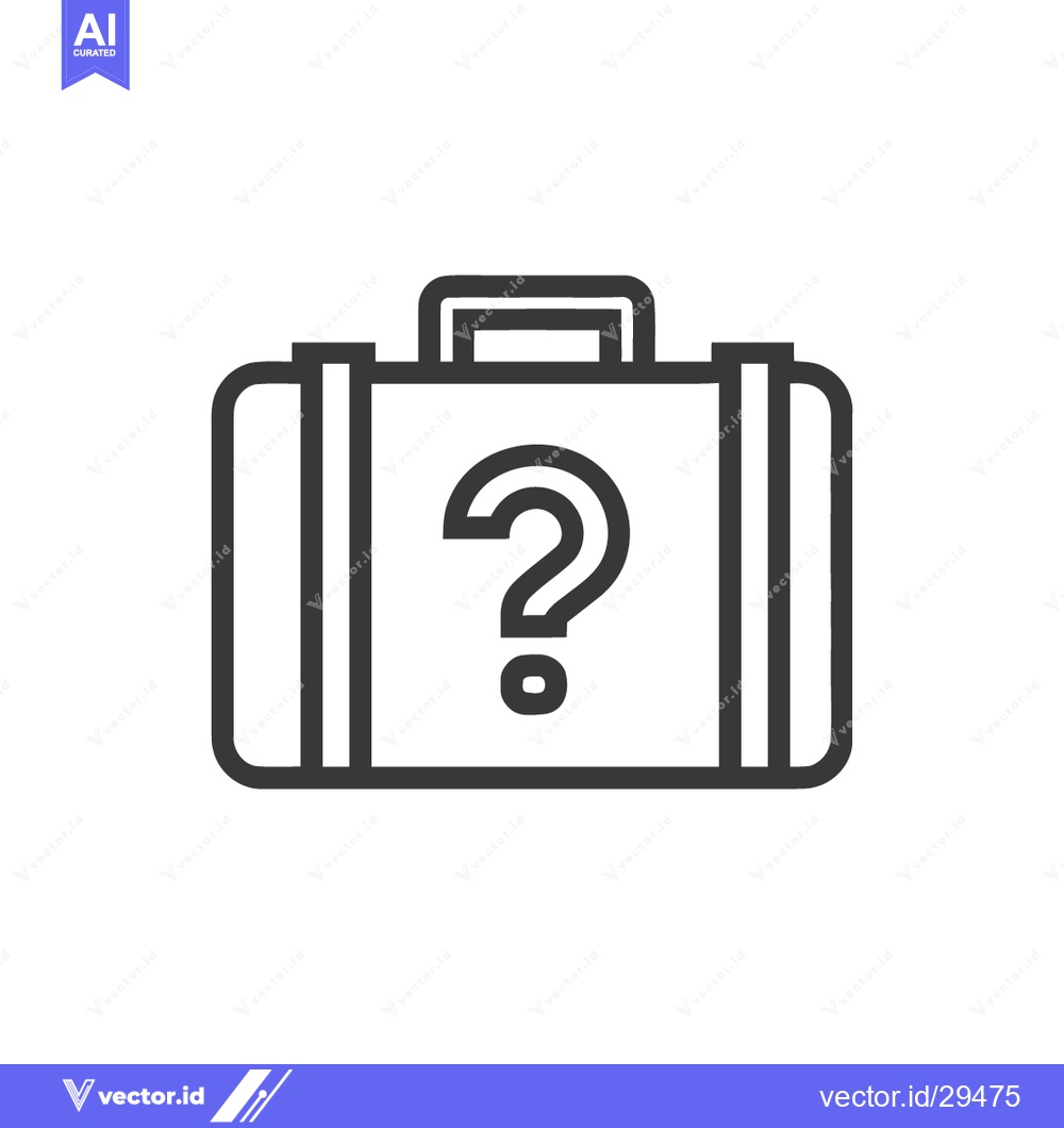 Premium Vector of Suitcase with Question Mark: Travel Mystery Icon