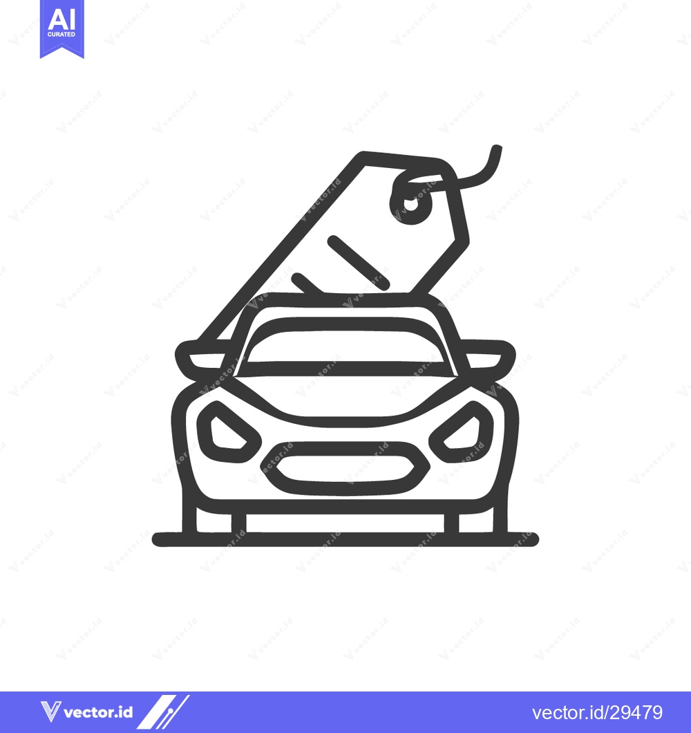 Premium Vector dari Sleek Car with Price Tag Icon: Modern Automotive Purchase Symbol