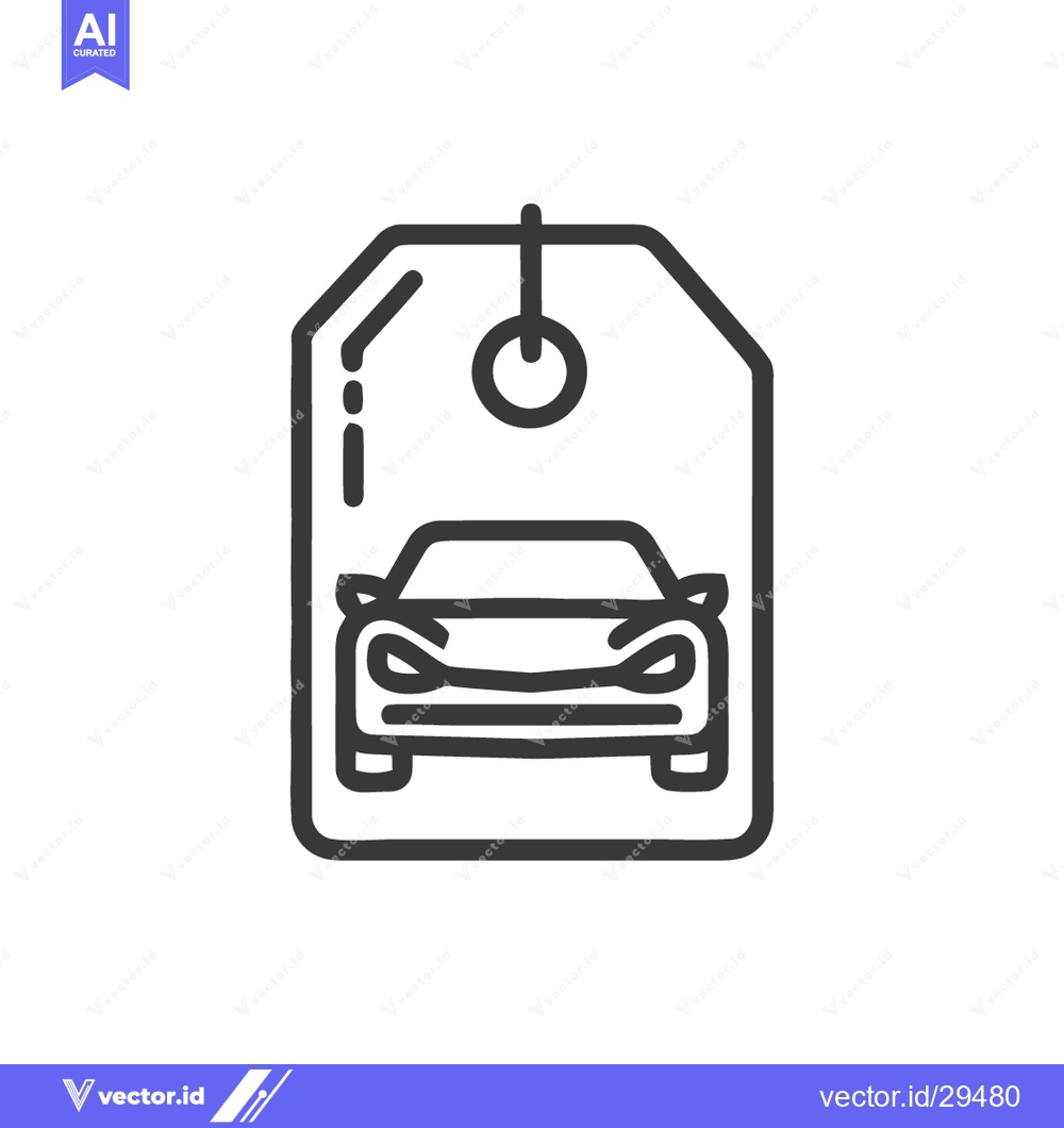 Premium Vector dari Car Price Tag Icon: Modern Automotive Dealership Symbol, Vector Outlin