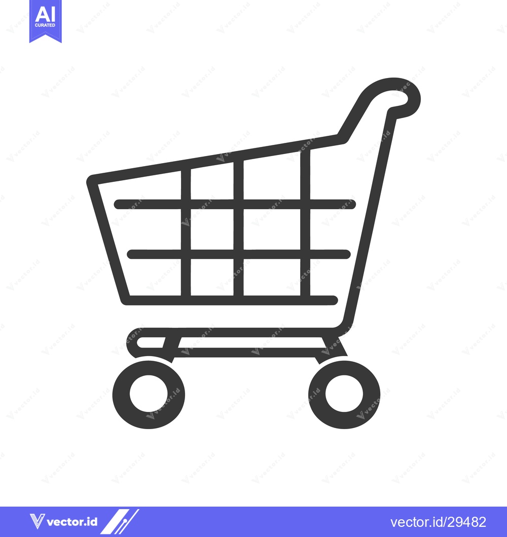 Premium Vector dari An illustrative simple shopping cart icon in a black and white style