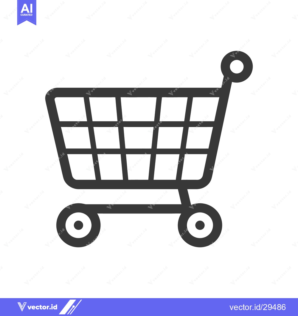 Premium Vector dari A simple black outline illustration of a shopping cart