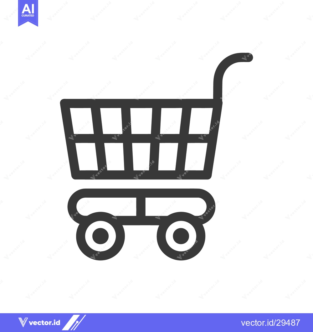 Premium Vector of A simple illustration of a shopping cart for retail use