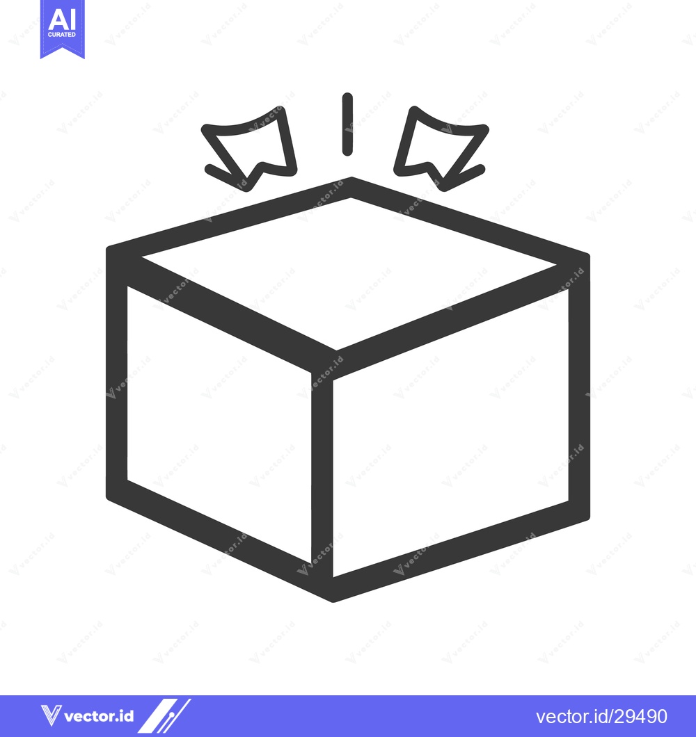 Premium Vector of A simple stylized black box with upward diverging lines