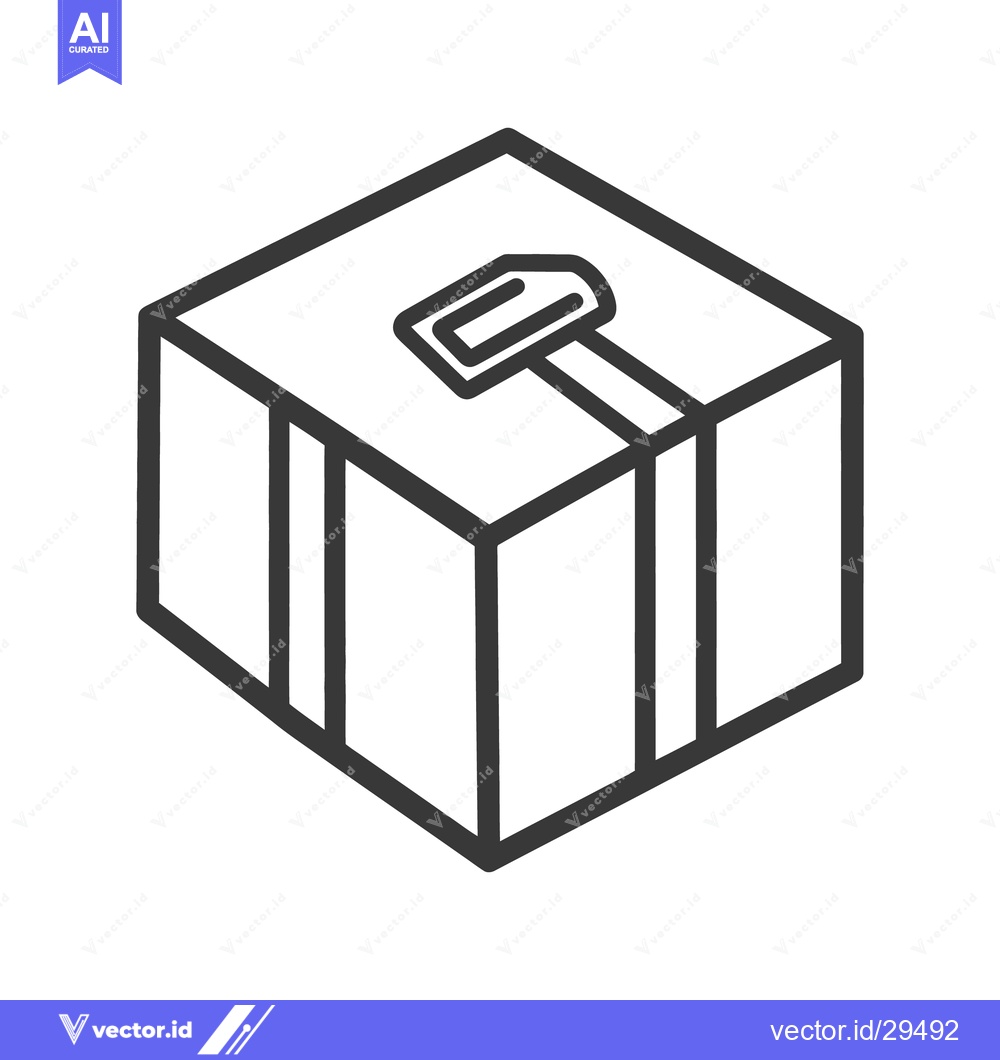 Premium Vector dari A simple geometric illustration of a box with a handle
