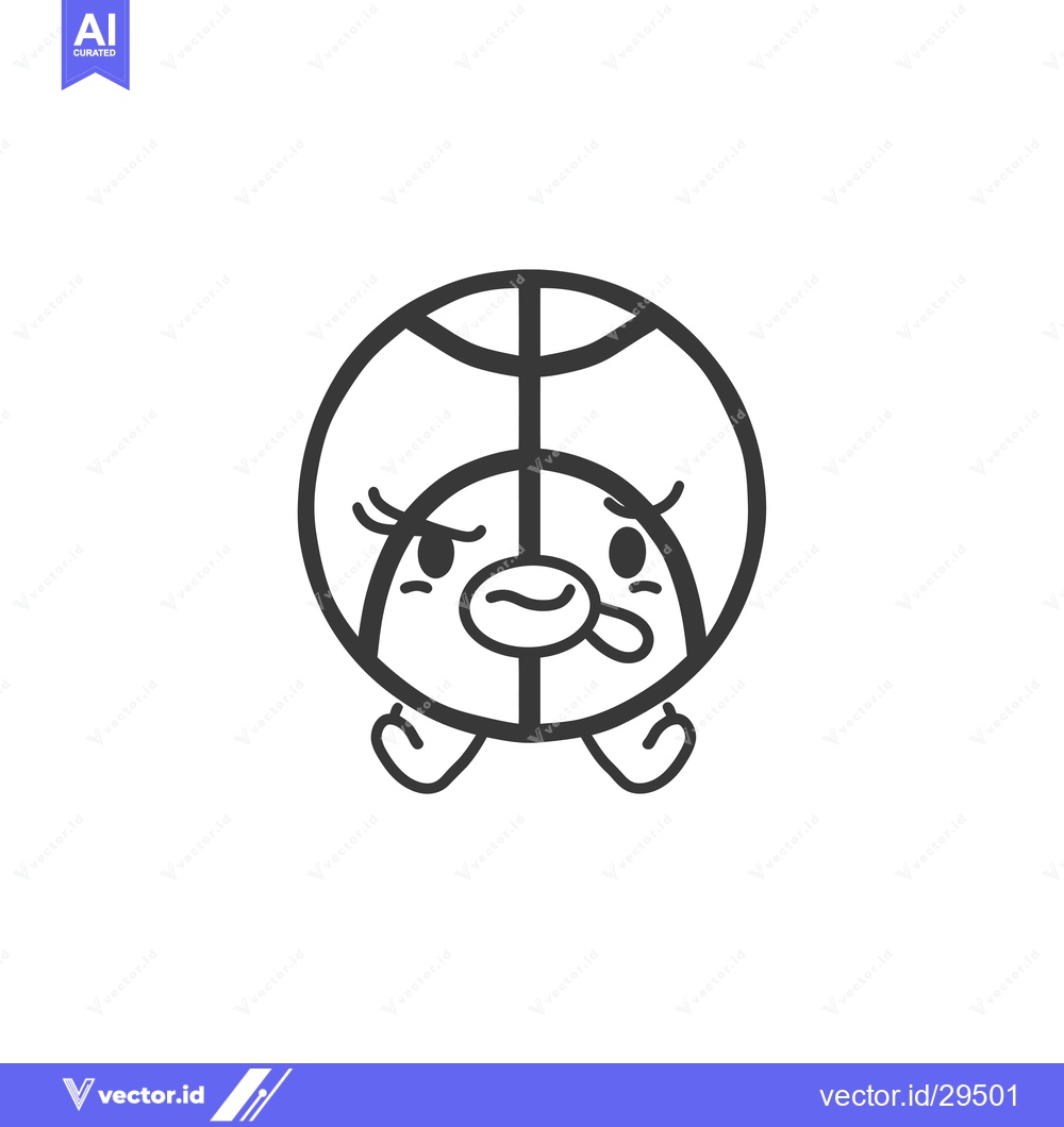 Premium Vector dari Cartoon Basketball with Facial Expressions and Arms