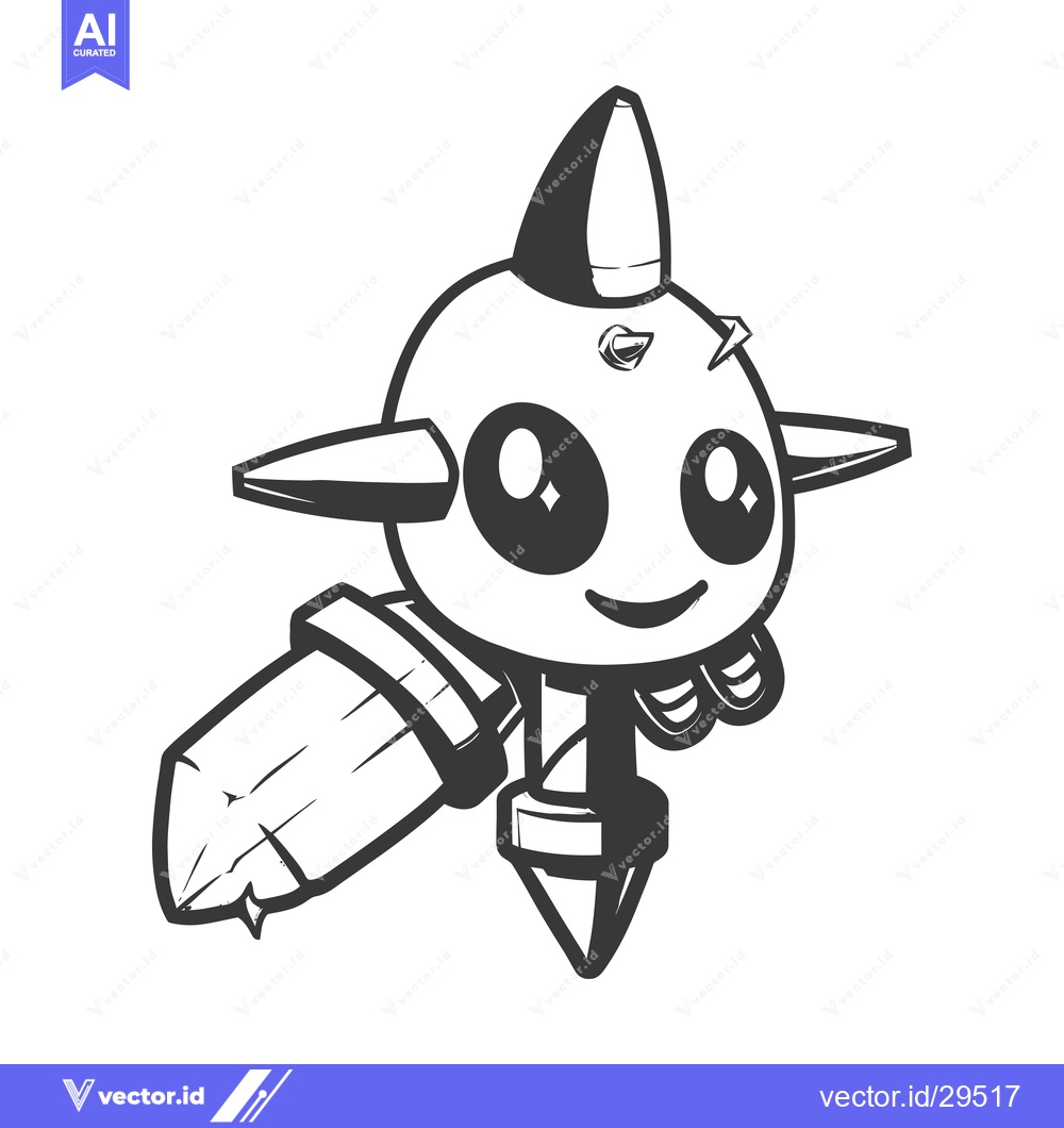 Premium Vector dari Cartoon Character with Large Eyes and a Spike on its Head