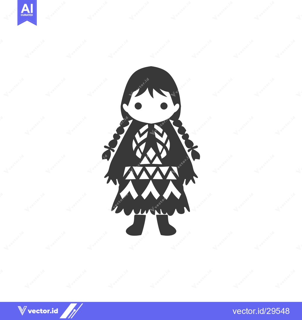 Premium Vector dari Cartoon girl wearing traditional tribal clothing