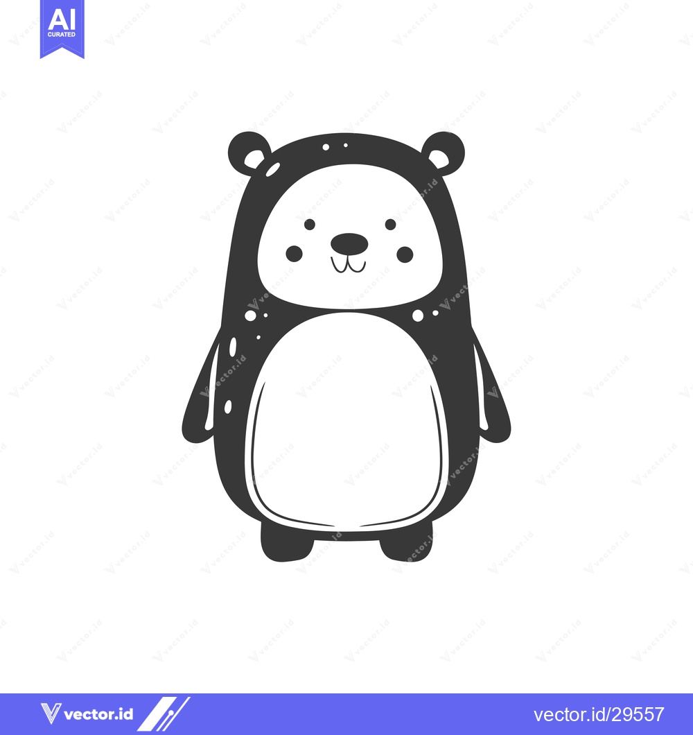 Premium Vector dari Cartoon Illustration of a Black and White Penguin