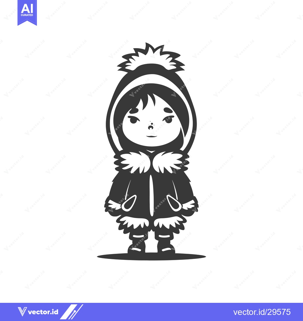 Premium Vector dari Cartoon illustration of a girl wearing a winter coat and hat
